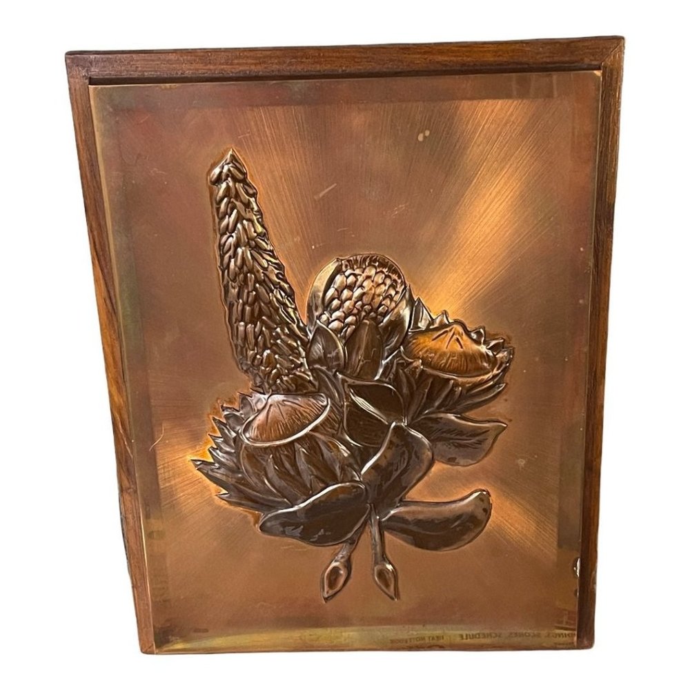 Dennis Thomson Copper Protea Flower Wall Plaque